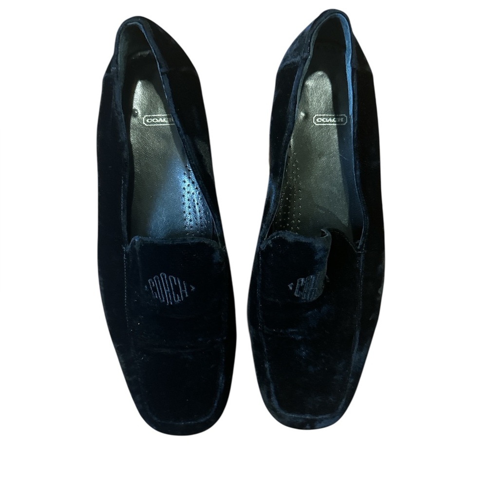 Vintage Coach Black‎ Velvet Loafers